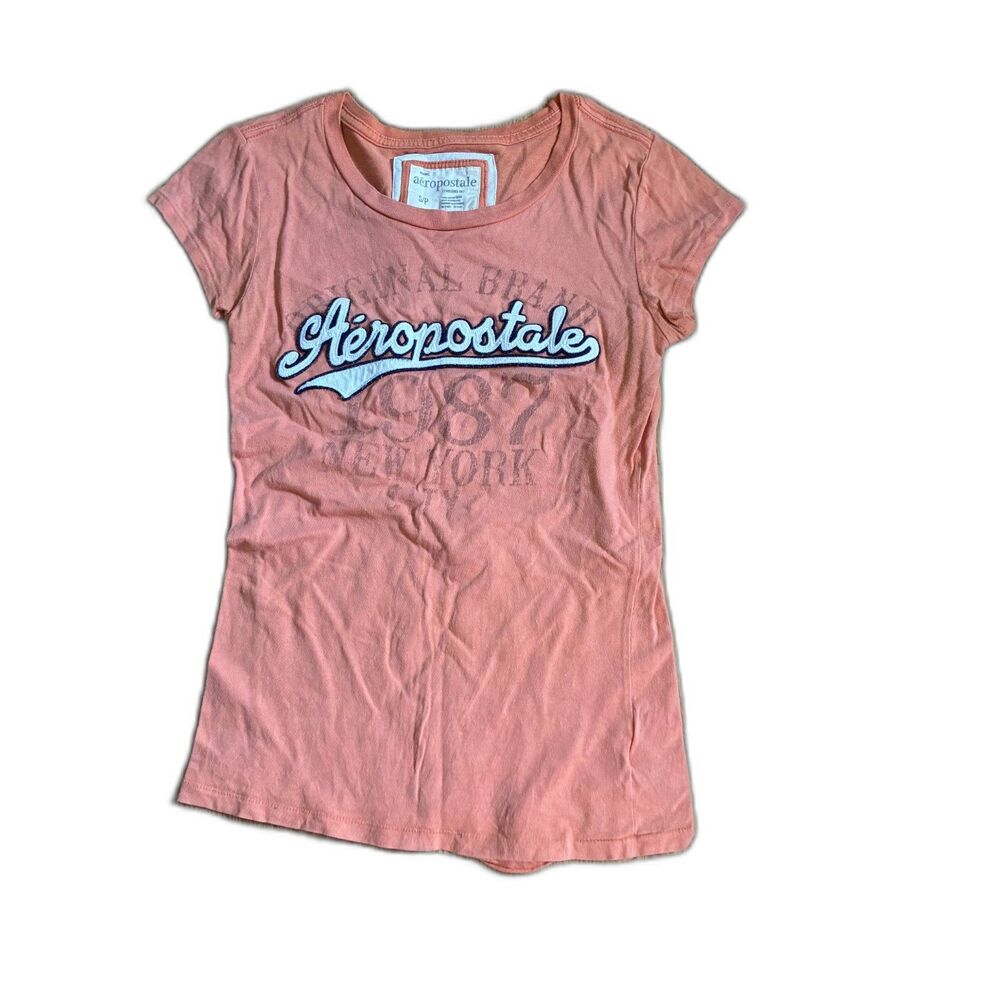 Vintage Aeropostale Logo Graphic Tee Small Y2K Cotton T-Shirt Retro Y2K 90s 2000